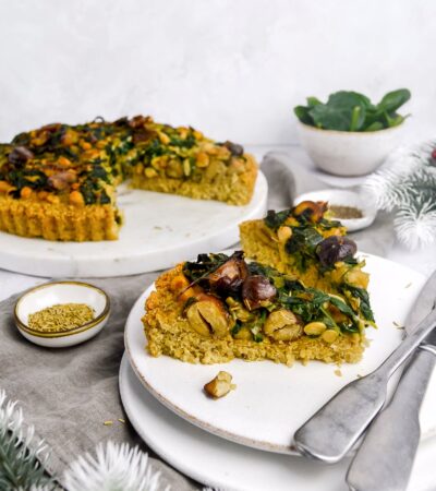 Chickpea, Spinach & Chestnut Tart