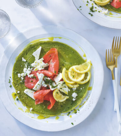 Chickpea, Spinach & Smoked Salmon Pancakes